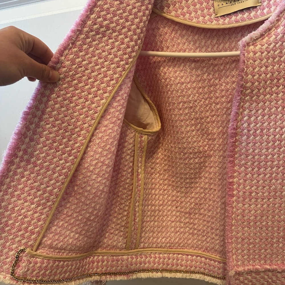 Classic Six New York GABRIELLE CONVERTIBLE BOX JACKET IN PINK size 2 - Picture 3 of 7